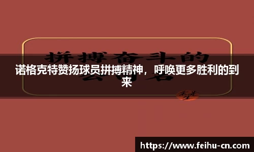 诺格克特赞扬球员拼搏精神，呼唤更多胜利的到来
